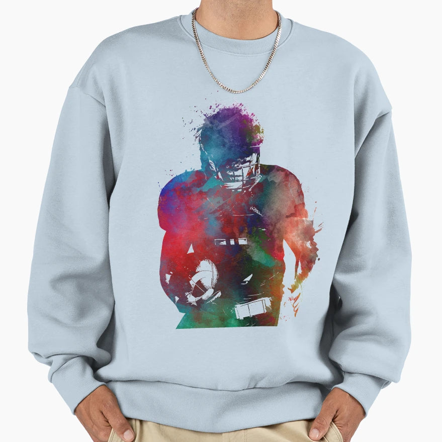 American Football Player Football Sweatshirt - Graphic Print for Adults - T-Shirt, Sweatshirt, Hoodie