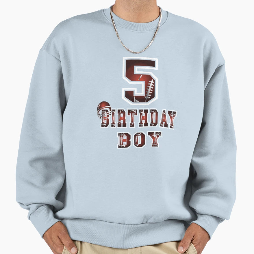 5Th Birthday 5 Years Old Football Sweatshirt - Novelty Apparel Men Women - T-Shirt, Sweatshirt, Hoodie