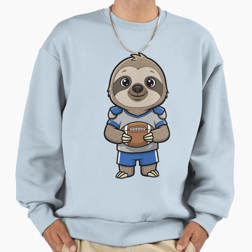 Sloth American Football Player Mascot Sweatshirt - Custom Art Print Unisex - T-Shirt, Sweatshirt, Hoodie