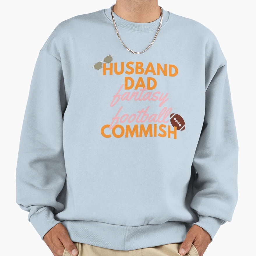 Husband Dad Fantasy Football Sweatshirt - Fun Novelty Design for Adults - T-Shirt, Sweatshirt, Hoodie