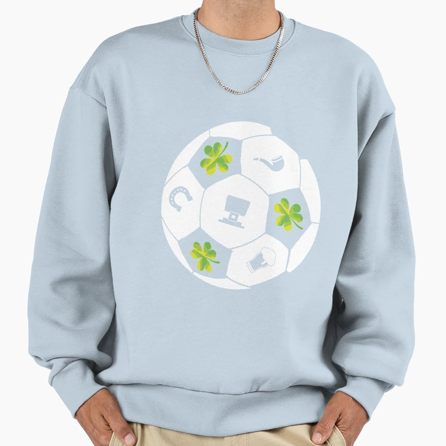 Soccer Shamrock St Patricks Sweatshirt - Trendy Graphic Men Women - T-Shirt, Sweatshirt, Hoodie