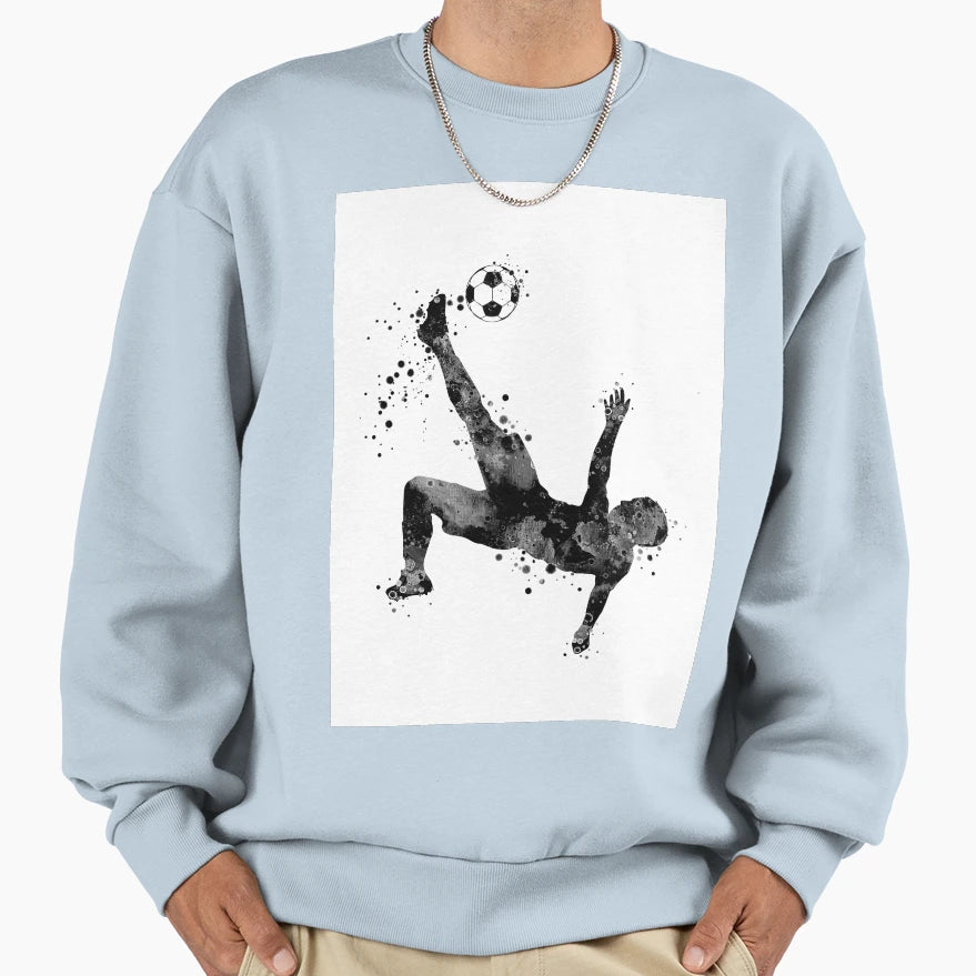 Soccer Player Bicycle Kick Black Sweatshirt - Casual Everyday Wear Unisex - T-Shirt, Sweatshirt, Hoodie