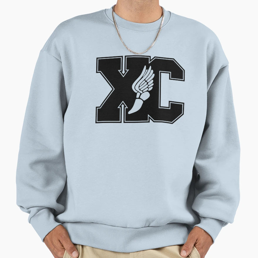 Cross Country Featuring Winged Sweatshirt - Minimalist Print for Adults - T-Shirt, Sweatshirt, Hoodie