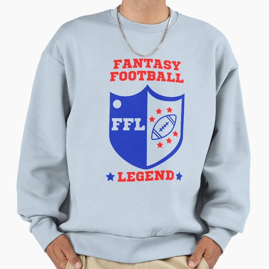 Fantasy Football Legend Red And Blue Sweatshirt - Unique Graphic Unisex - T-Shirt, Sweatshirt, Hoodie