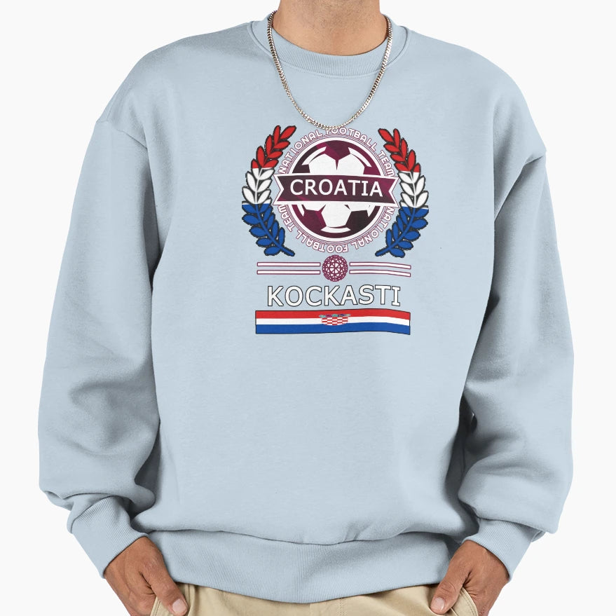 Croatia New Football Supporters Sweatshirt - Fun Novelty Design for Adults - T-Shirt, Sweatshirt, Hoodie