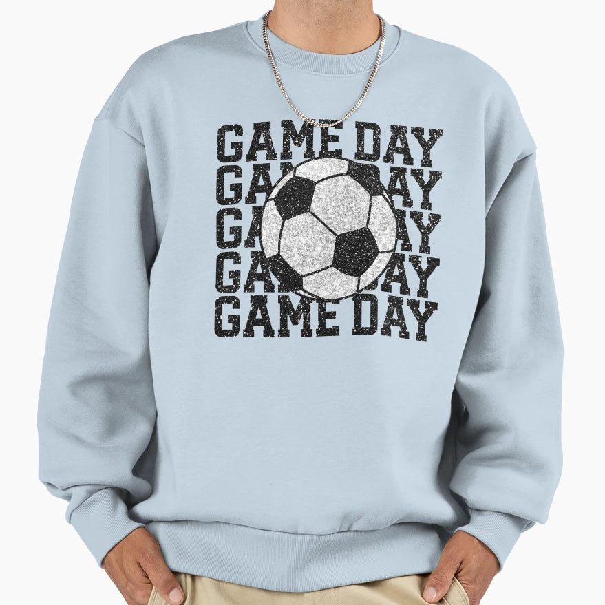 Game Day Silver Glitter Soccer Ball Sweatshirt - Graphic Print Unisex - T-Shirt, Sweatshirt, Hoodie