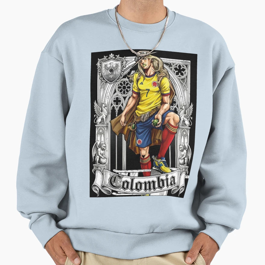 Colombian Football Hero Gothic Cape Sweatshirt - Trendy Graphic Men Women - T-Shirt, Sweatshirt, Hoodie