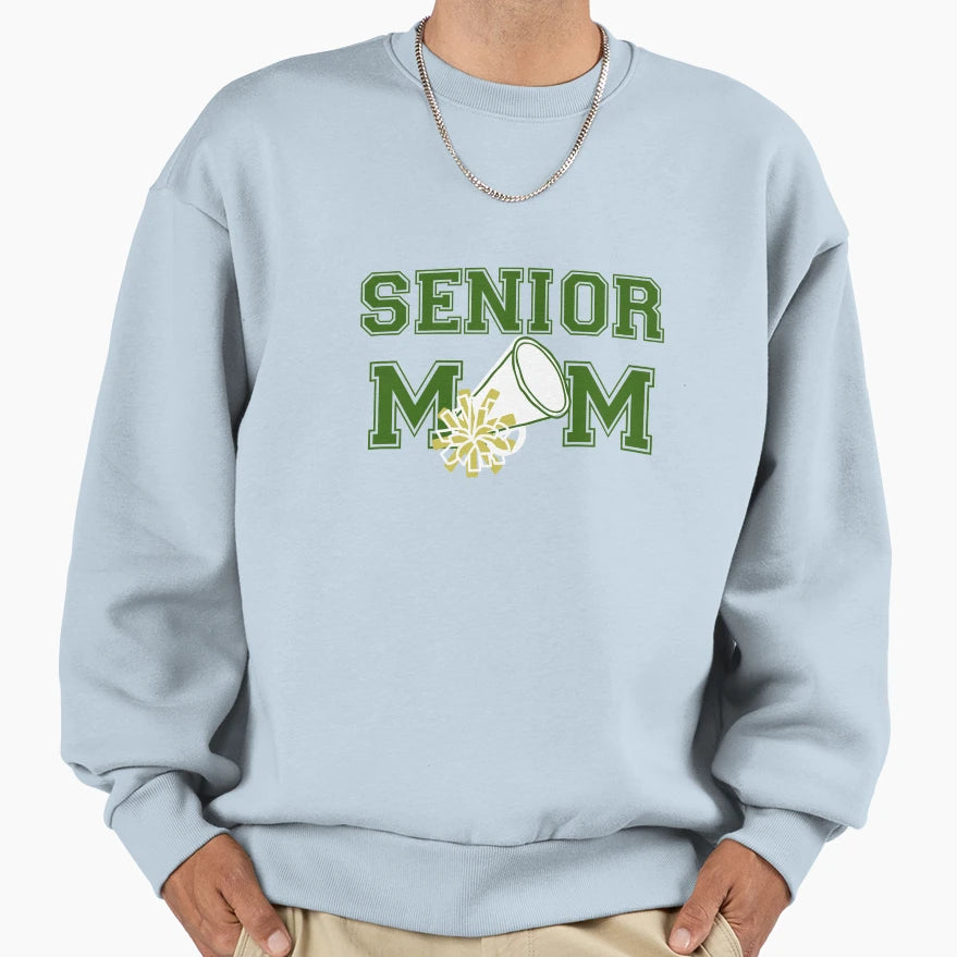 Senior Cheer Mom Deep Green Sweatshirt - Aesthetic Graphic Men Women - T-Shirt, Sweatshirt, Hoodie