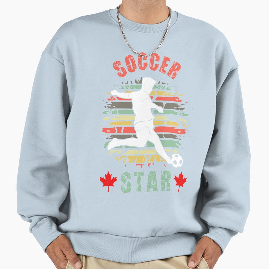 Canada Soccer Star Soccer Superstar Sweatshirt - Aesthetic Graphic Unisex - T-Shirt, Sweatshirt, Hoodie