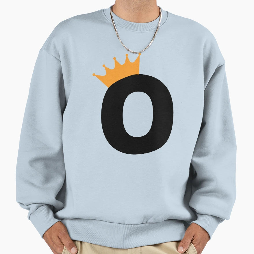 Crowned Monogram Letter O Sweatshirt - Graphic Print for Adults - T-Shirt, Sweatshirt, Hoodie