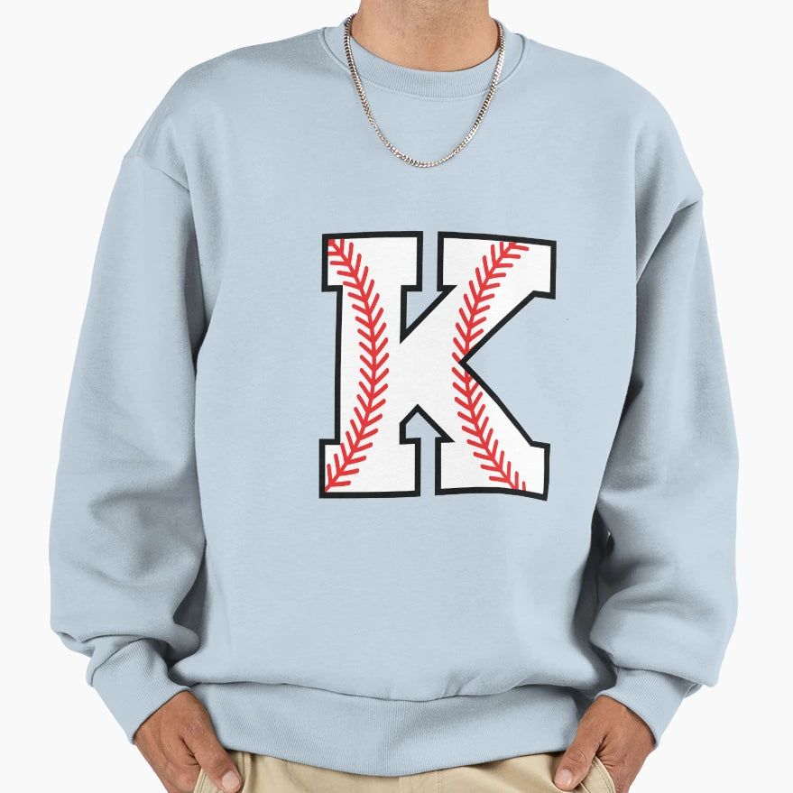 Baseball Sports Letter K Kappa Sweatshirt - Minimalist Print Unisex - T-Shirt, Sweatshirt, Hoodie