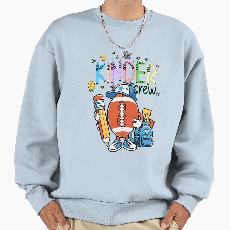 Kindergarten Rugby Ball Crew Sweatshirt - Graphic Print Unisex - T-Shirt, Sweatshirt, Hoodie