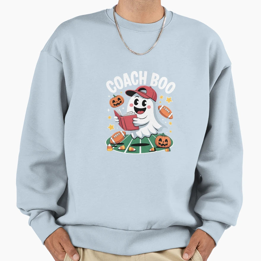 Ghost Football Coach Halloween Sweatshirt - Streetwear Style Unisex - T-Shirt, Sweatshirt, Hoodie