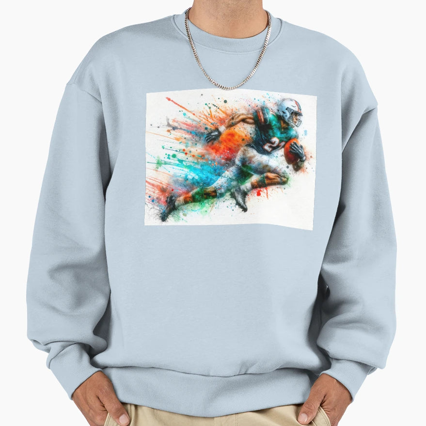 Dynamic Footballer Action Sweatshirt - Fun Novelty Design for Adults - T-Shirt, Sweatshirt, Hoodie