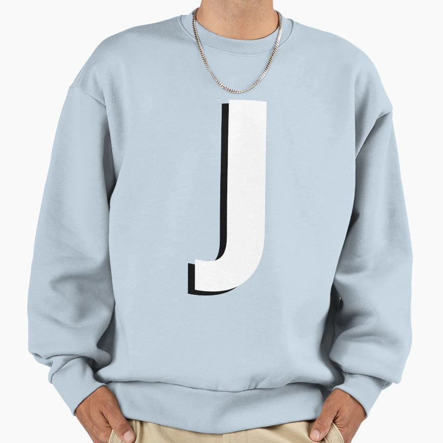 J Initial Letter Sports Band Music Sweatshirt - Minimalist Print Men Women - T-Shirt, Sweatshirt, Hoodie