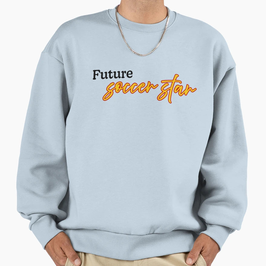 Future Soccer Star Scarlet And Ochre Sweatshirt - Graphic Print Men Women - T-Shirt, Sweatshirt, Hoodie