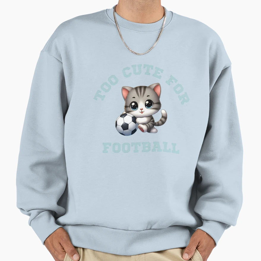 Cat Football Soccer Sweatshirt - Aesthetic Graphic for Adults - T-Shirt, Sweatshirt, Hoodie