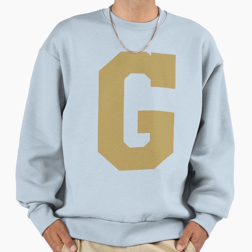Alphabet Gold G Sports Letter G Sweatshirt - Trendy Graphic Unisex - T-Shirt, Sweatshirt, Hoodie