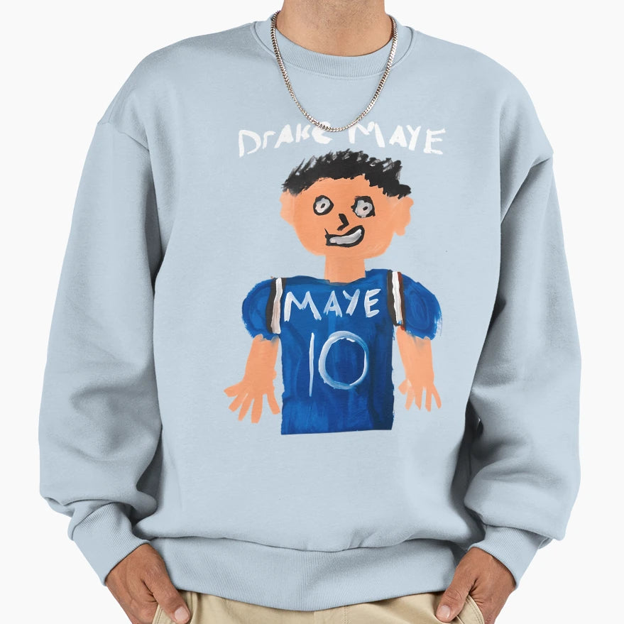 Drake Maye Hand Drawn Painting Sweatshirt - Casual Everyday Wear Unisex - T-Shirt, Sweatshirt, Hoodie