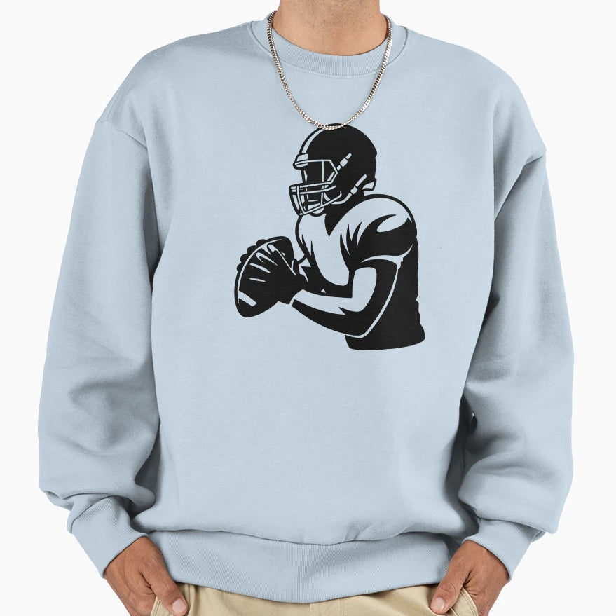 Quarterback Football Player Sweatshirt - Aesthetic Graphic for Adults - T-Shirt, Sweatshirt, Hoodie