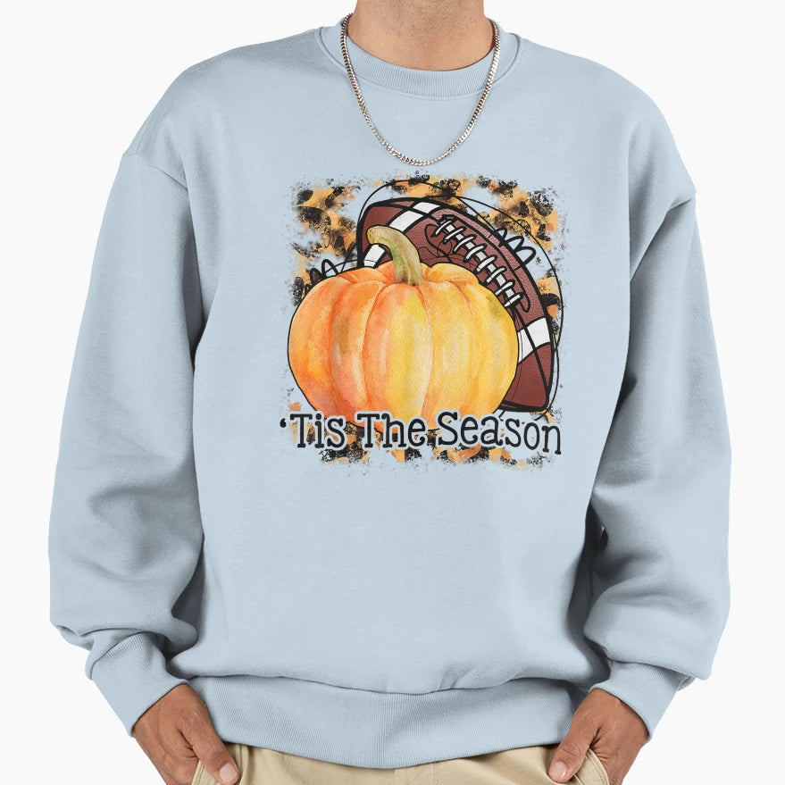 Tis To Season Fall Leopard Football Season T-Shirt - Trendy Graphic Unisex - T-Shirt, Sweatshirt, Hoodie