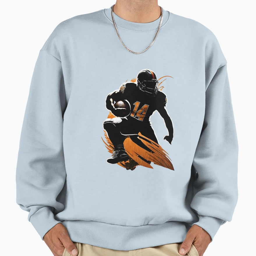 Football Player Baseball Player Sweatshirt - Novelty Apparel for Adults - T-Shirt, Sweatshirt, Hoodie