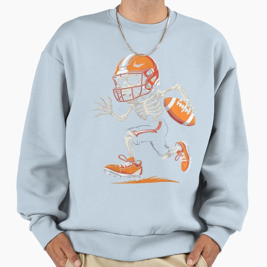 Funny Halloween Skeleton Football Sweatshirt - Unique Graphic for Adults - T-Shirt, Sweatshirt, Hoodie