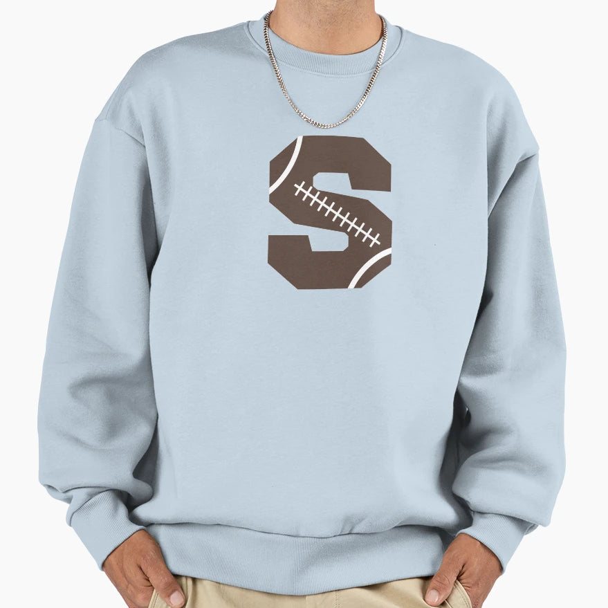 Personalized Football Initial S Sweatshirt - Novelty Apparel Men Women - T-Shirt, Sweatshirt, Hoodie