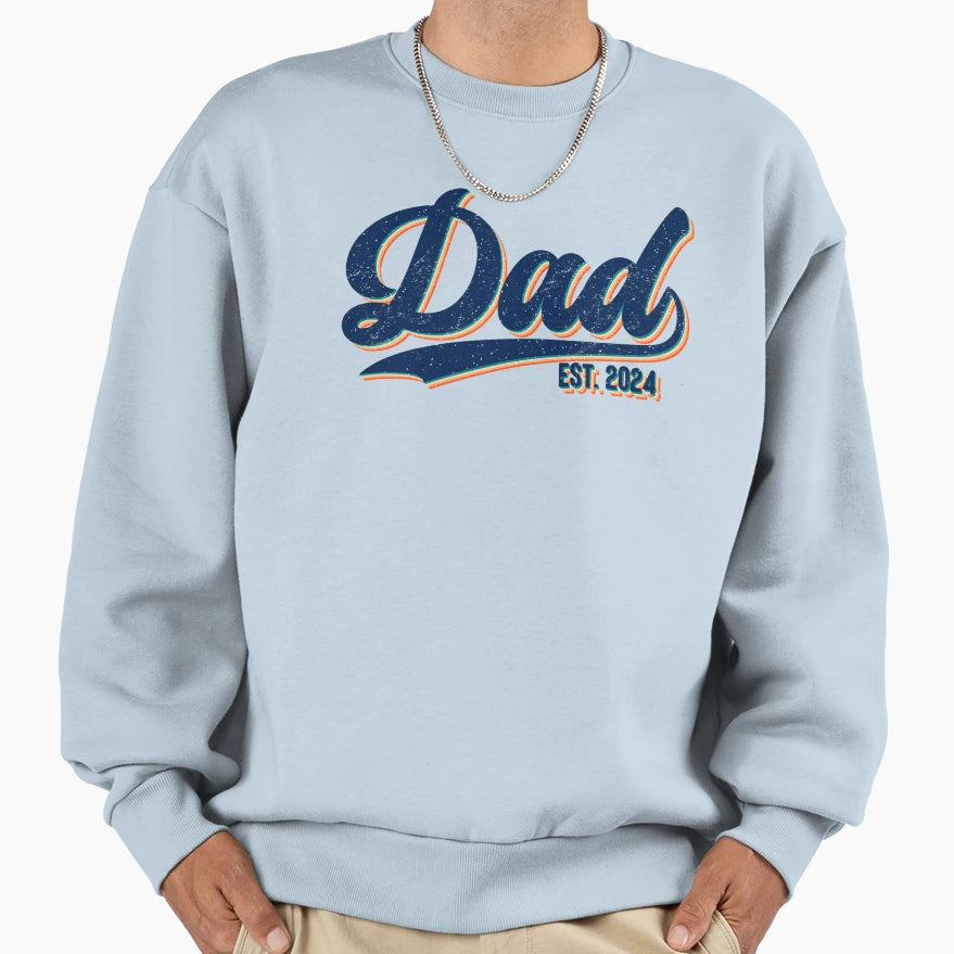 Dad 2024 Fathers Day Baseball Dad Sweatshirt - Minimalist Print Unisex - T-Shirt, Sweatshirt, Hoodie