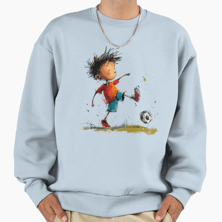 Little Playing Soccer Sweatshirt - Unique Graphic Men Women - T-Shirt, Sweatshirt, Hoodie