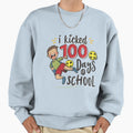 I Kicked 100 Days School Soccer Sports Sweatshirt - Minimalist Print Unisex - T-Shirt, Sweatshirt, Hoodie
