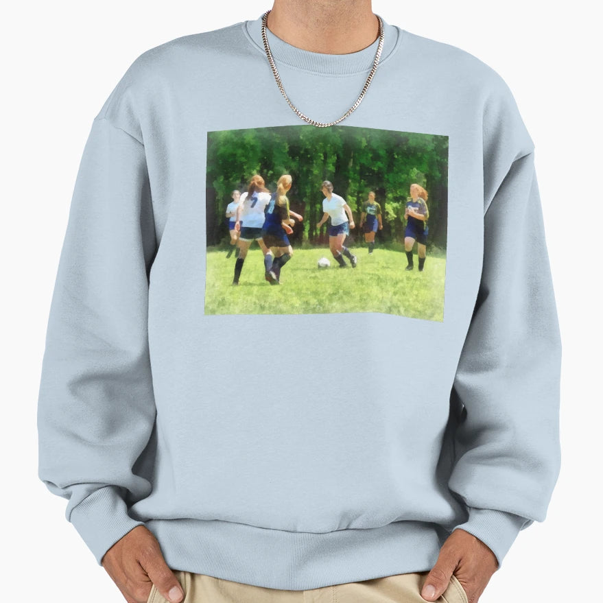 Playing Soccer Sweatshirt - Graphic Print Men Women - T-Shirt, Sweatshirt, Hoodie