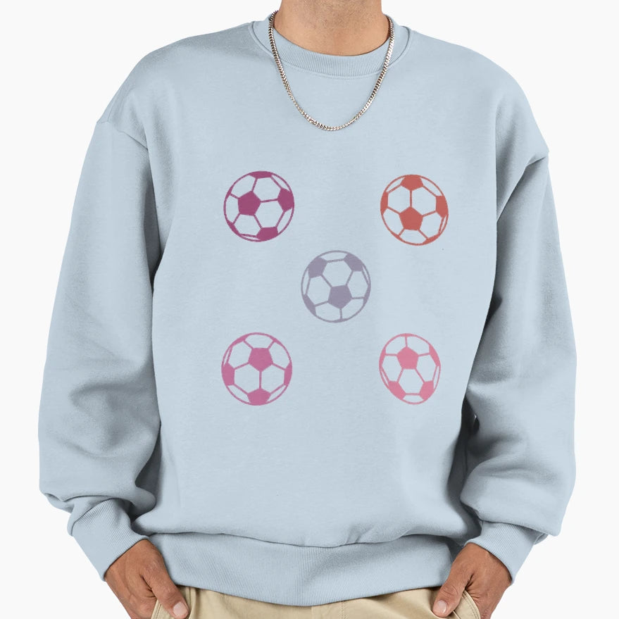 Abstract Multi Color Football Soccer Sweatshirt - Trendy Graphic Men Women - T-Shirt, Sweatshirt, Hoodie