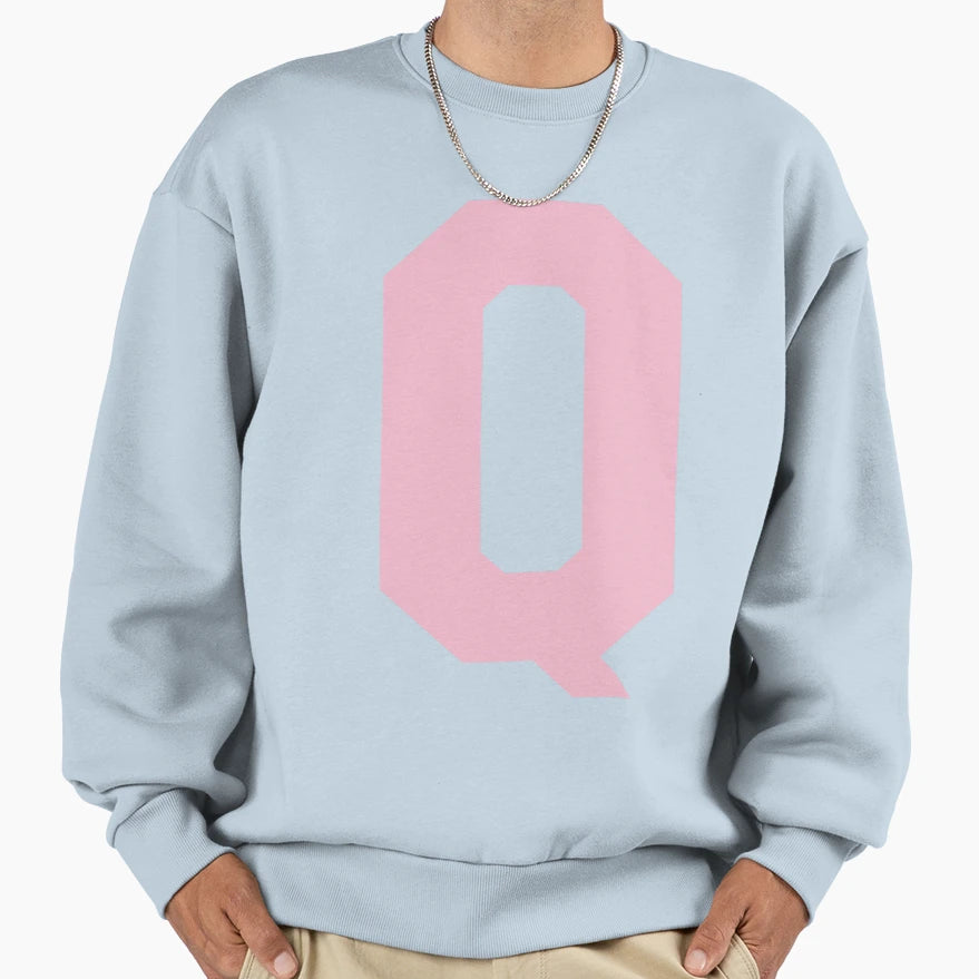 Alphabet Rose Q Sports Letter Q Sweatshirt - Graphic Print Unisex - T-Shirt, Sweatshirt, Hoodie