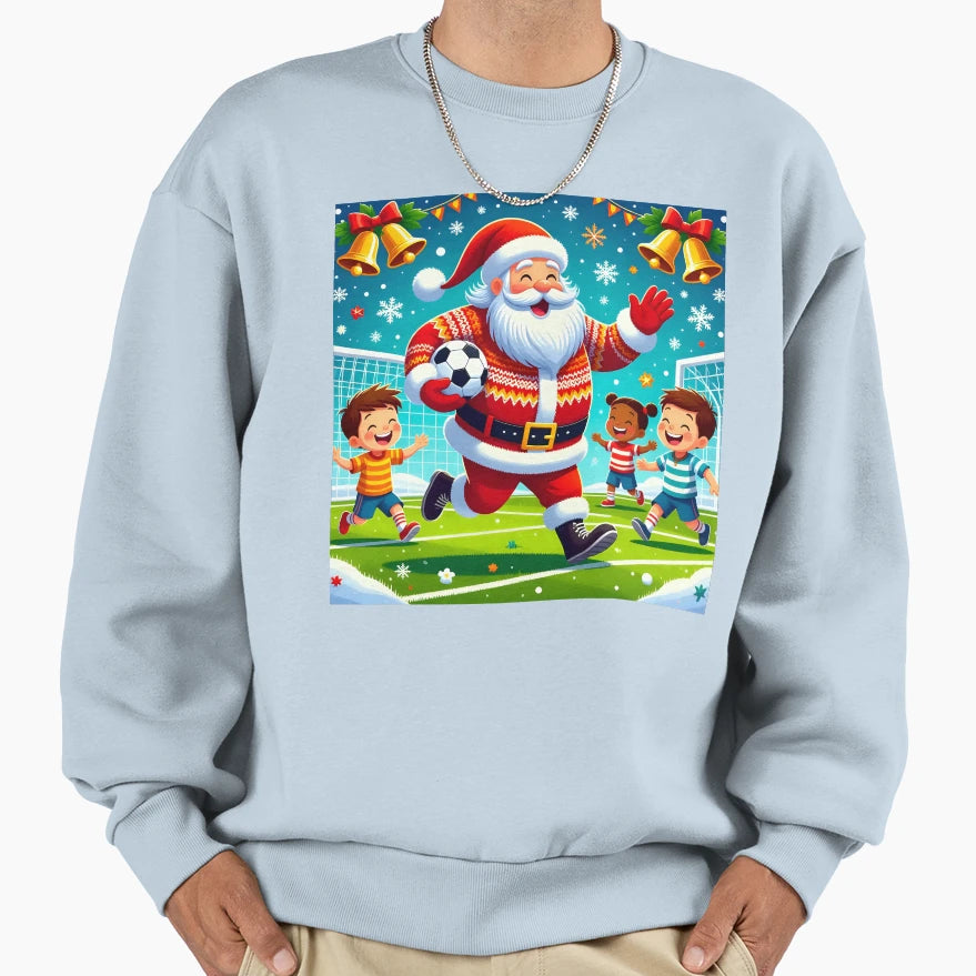 Soccer Santa Football Sweatshirt - Trendy Graphic for Adults - T-Shirt, Sweatshirt, Hoodie