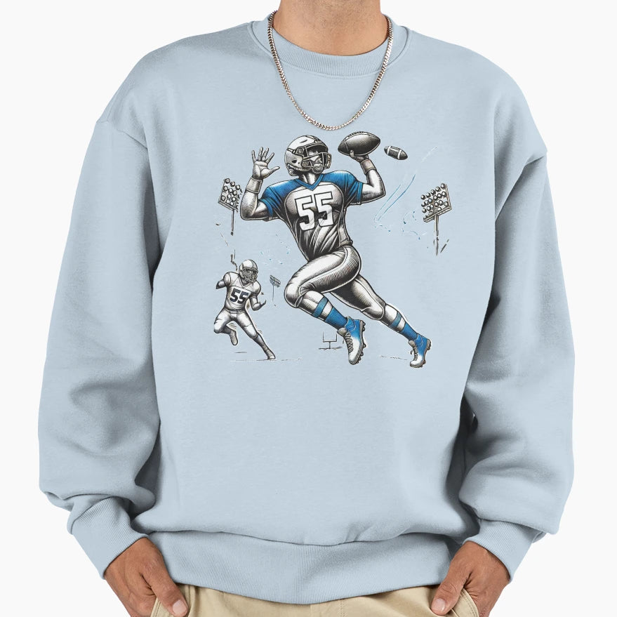 Dynamic Football Throw Sweatshirt - Minimalist Print Men Women - T-Shirt, Sweatshirt, Hoodie