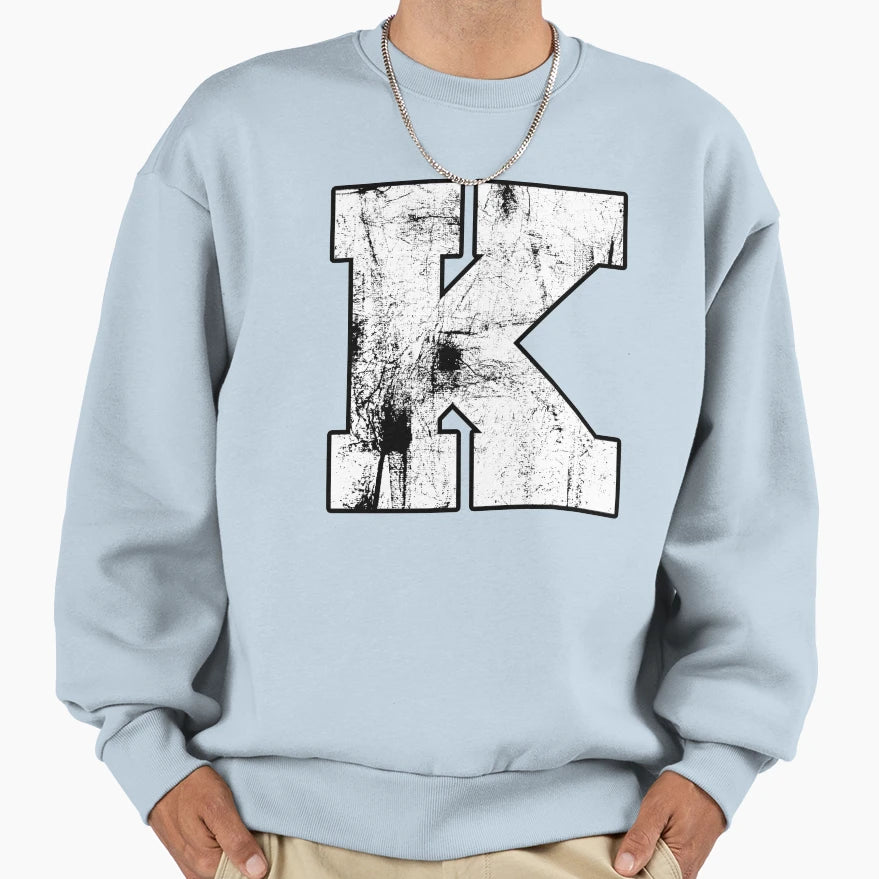 Letter K Initials Sweatshirt - Trendy Graphic Unisex - T-Shirt, Sweatshirt, Hoodie