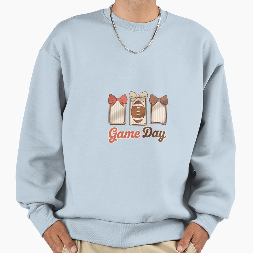 Womens Game Day Football Mom Fan Sweatshirt - Minimalist Print for Adults - T-Shirt, Sweatshirt, Hoodie
