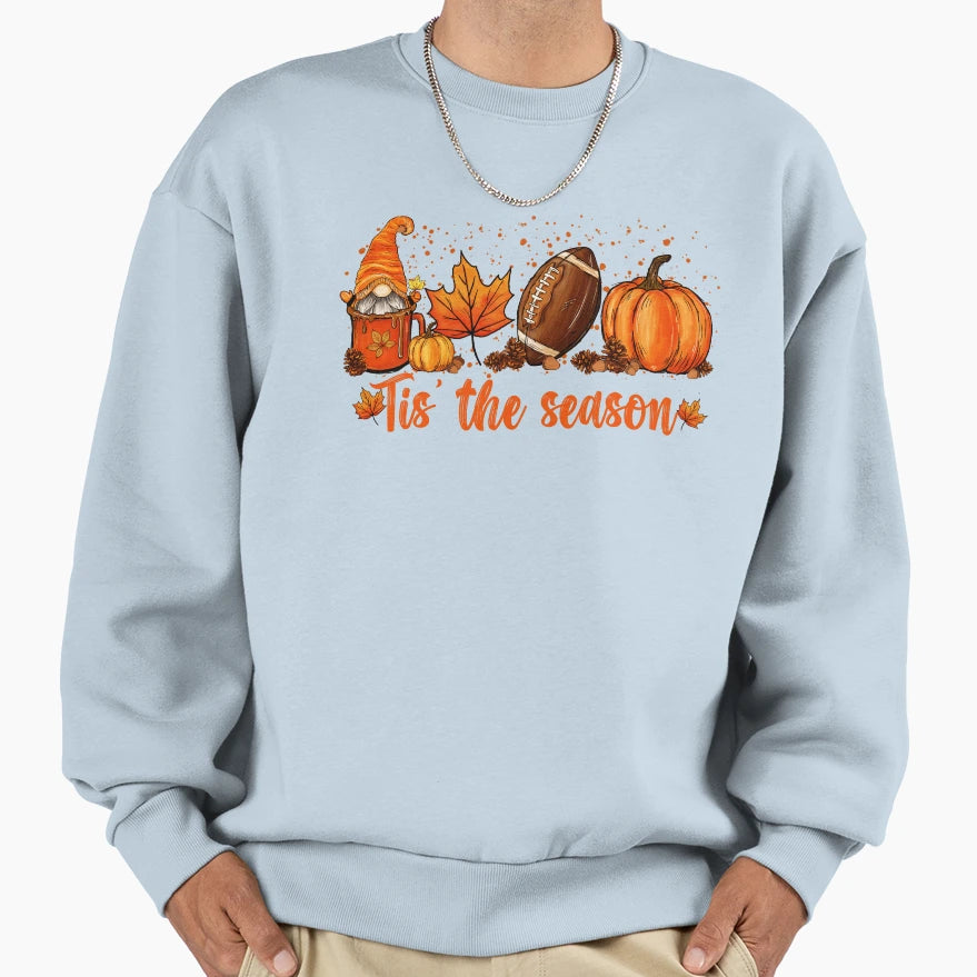 Autumn Tis Season Gnomes Football Sweatshirt - Streetwear Style Unisex - T-Shirt, Sweatshirt, Hoodie