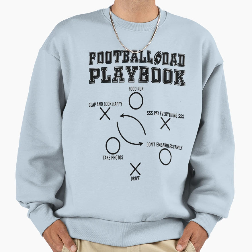 Football Dad Playbook Funny Game Day Sweatshirt - Custom Art Print Unisex - T-Shirt, Sweatshirt, Hoodie