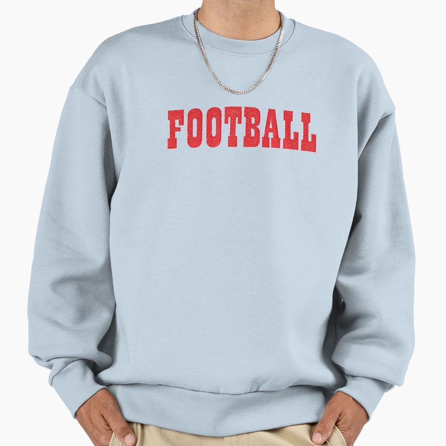 Football Wordart Red Football Sweatshirt - Casual Everyday Wear Unisex - T-Shirt, Sweatshirt, Hoodie