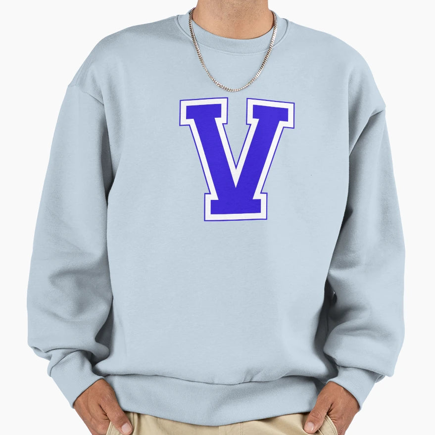Varsity Letter V Sweatshirt - Unique Graphic for Adults - T-Shirt, Sweatshirt, Hoodie