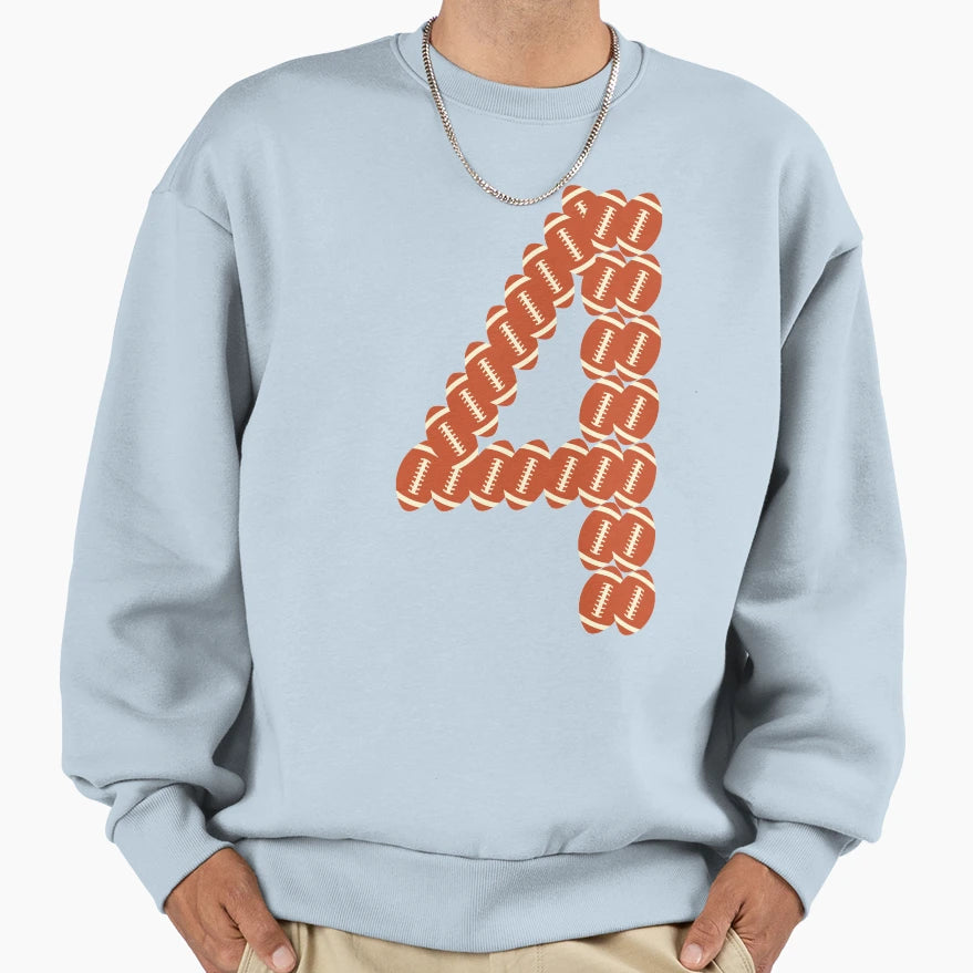 Player Number 4 Four American Sweatshirt - Minimalist Print for Adults - T-Shirt, Sweatshirt, Hoodie
