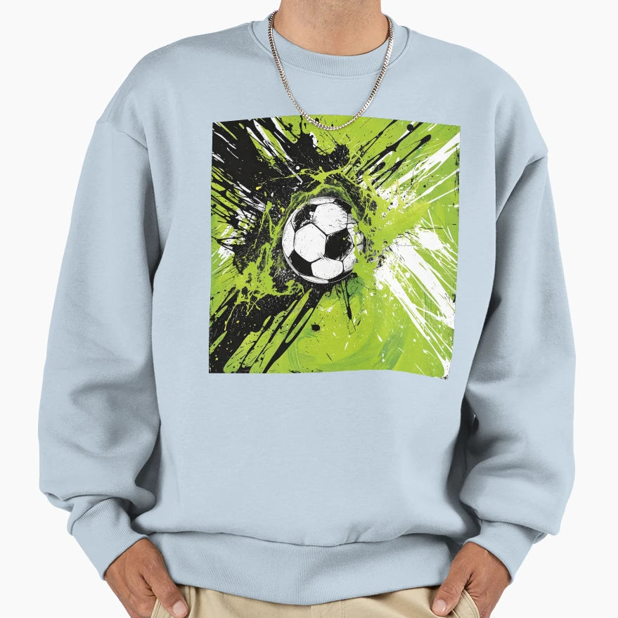 Soccer Ball Paint Explosion Sweatshirt - Fun Novelty Design for Adults - T-Shirt, Sweatshirt, Hoodie