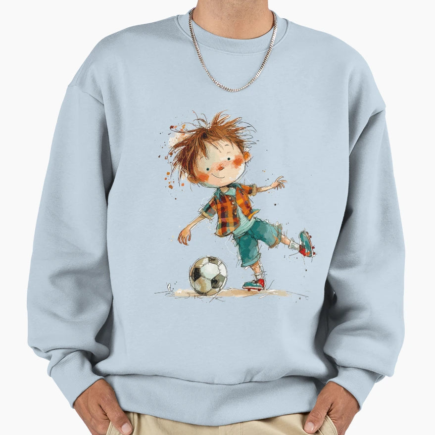 Little Playing Soccer Sweatshirt - Fun Novelty Design for Adults - T-Shirt, Sweatshirt, Hoodie