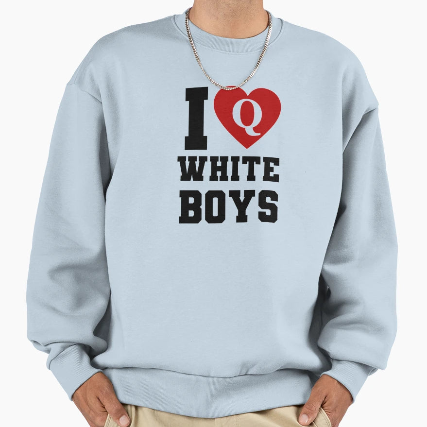 I Love White Sweatshirt - Minimalist Print Unisex - T-Shirt, Sweatshirt, Hoodie