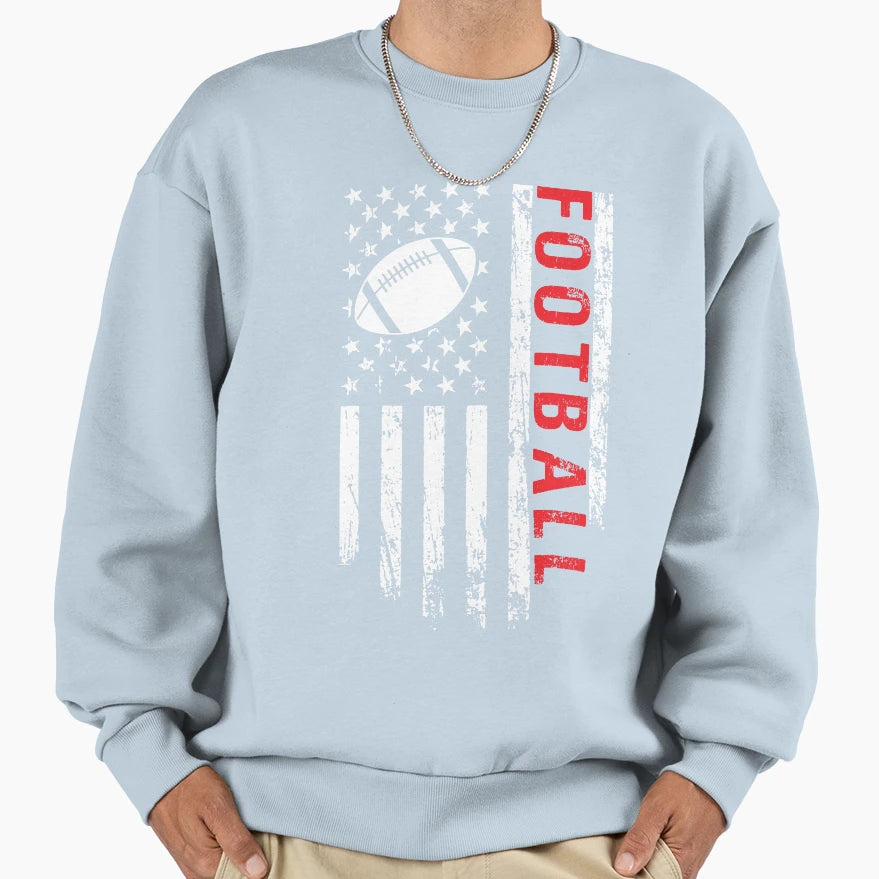 Football American Flag Us Sport Sweatshirt - Unique Graphic Men Women - T-Shirt, Sweatshirt, Hoodie