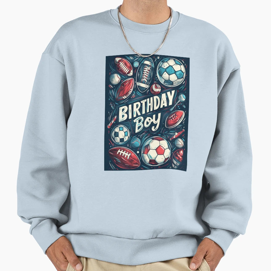 Birthday Sports Balls Themed Sweatshirt - Unique Graphic Unisex - T-Shirt, Sweatshirt, Hoodie
