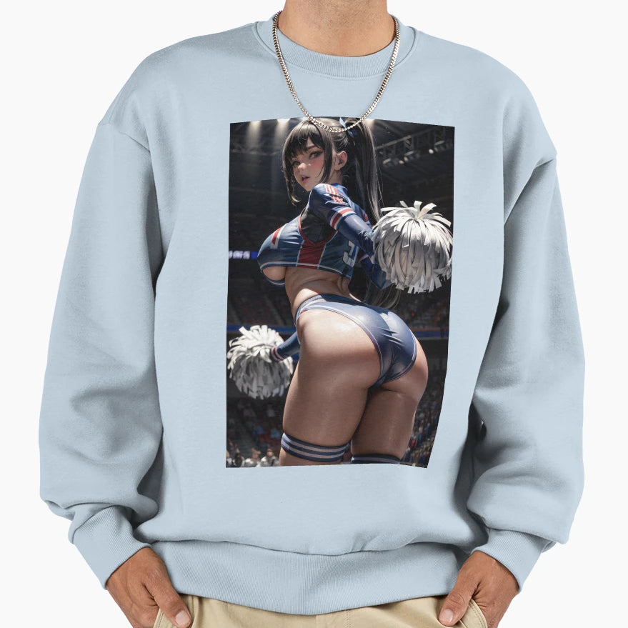 Anime Cheerleader Under Boobs Sweatshirt - Unique Graphic Men Women - T-Shirt, Sweatshirt, Hoodie