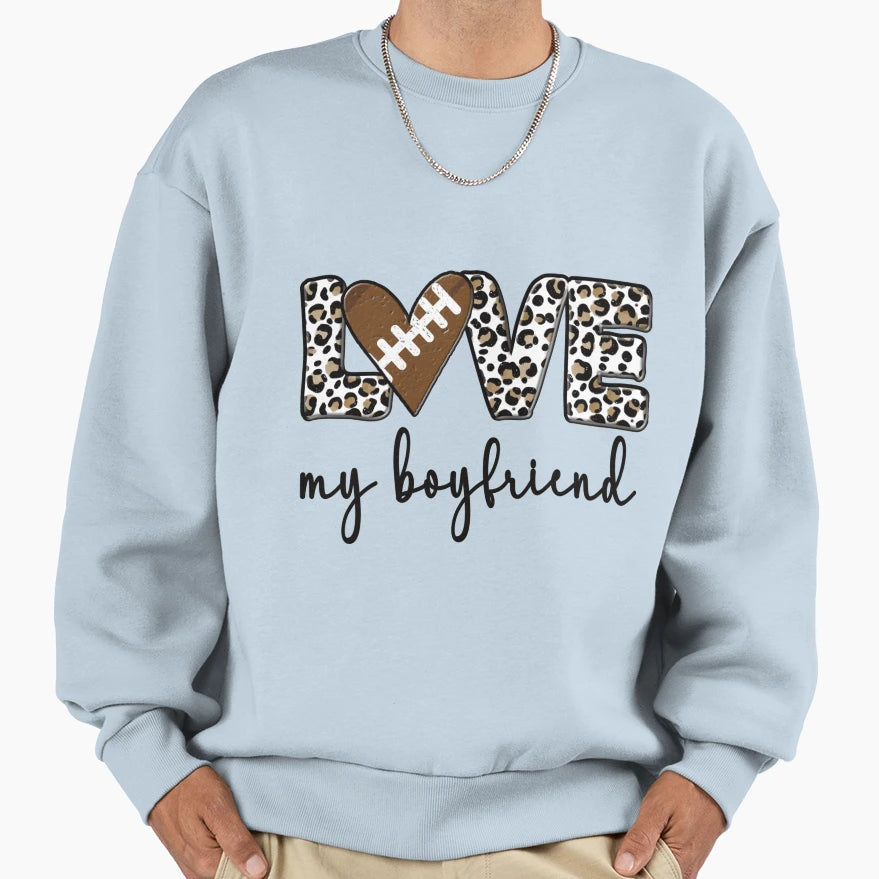Proud Football Girlfriend Sweatshirt - Casual Everyday Wear for Adults - T-Shirt, Sweatshirt, Hoodie